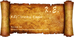 Kálnoky Emma névjegykártya