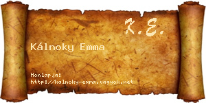 Kálnoky Emma névjegykártya