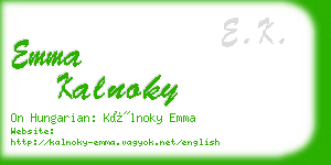 emma kalnoky business card